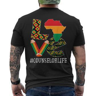 Counselor Love Map African American Black History Month Men's T-shirt Back Print - Seseable