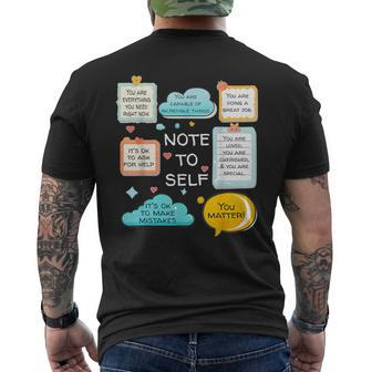 Counselor Note To Self Mental Health School Psychologist Men's T-shirt Back Print - Monsterry