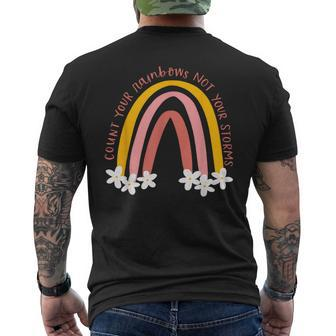 Count Your Rainbows Not Your Storms Men's T-shirt Back Print - Monsterry UK