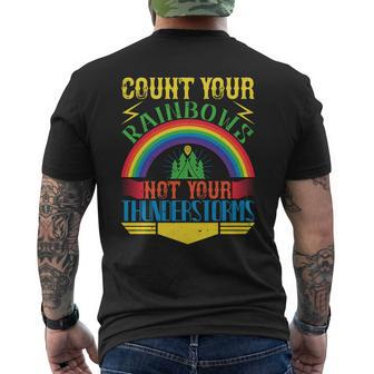 Count Your Rainbows Not Your Thunderstorms Mens Back Print T-shirt - Thegiftio UK