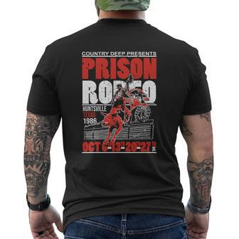 Country Deep Presents Prison Rodeo Huntsville Texas 1986 Oct Shirt Mens Back Print T-shirt - Thegiftio UK