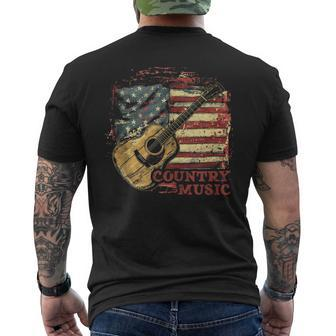 Country Music Outlaw Western Usa Patriotic Vintage Guitar Men's T-shirt Back Print - Monsterry CA