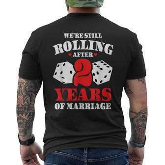 Couples Married 2 Years 2Nd Wedding Anniversary Men's T-shirt Back Print - Monsterry DE