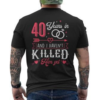 Couples Married 40 Years 40Th Wedding Anniversary Men's T-shirt Back Print - Monsterry