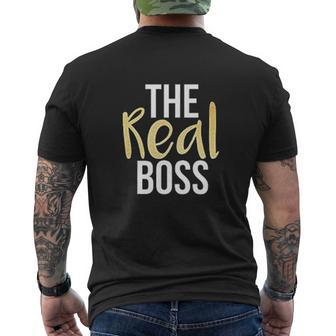 Couples The Real Boss And The Boss Mens Back Print T-shirt - Thegiftio UK