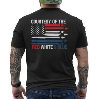Courtesy Of The Red White And Blue Men's T-shirt Back Print - Seseable
