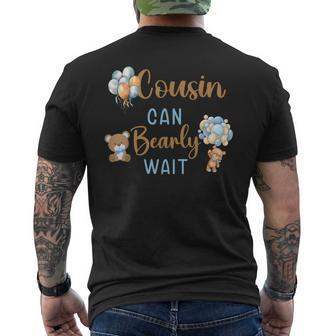 Cousin Can Bearly Wait Gender Neutral Baby Shower Matching Men's T-shirt Back Print - Monsterry CA