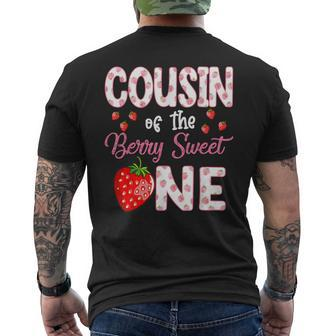 Cousin Of The Berry Sweet One Strawberry First Birthday Men's T-shirt Back Print | Mazezy