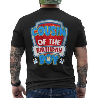 Cousin Of The Birthday Boy Dog Paw Family Matching Men's T-shirt Back Print - Seseable
