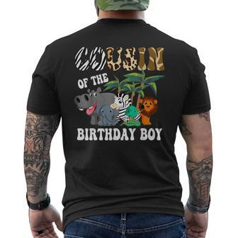 Cousin Of The Birthday Boy Zoo Bday Safari Celebration Men's T-shirt Back Print - Thegiftio UK