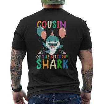 Cousin Of The Birthday Shark Birthday Family Matching Men's T-shirt Back Print - Monsterry UK