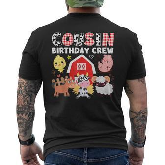 Cow Cousin Birthday Crew Farm Theme Animals Birthday Party Men's T-shirt Back Print - Monsterry DE