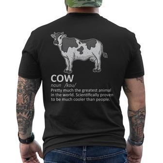 Cow Definition Milk Dairy Cattle Farmer Men's T-shirt Back Print | Mazezy