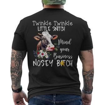 Cow Twinkle Twinkle Little Snitch Mind Your Business Nosey Men's T-shirt Back Print - Monsterry