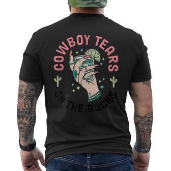 Cowboy Tears On The Rocks Vintage Men's T-shirt Back Print - Monsterry DE