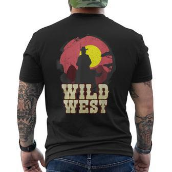 Cowboy Wild West Western Country Saddle Men's T-shirt Back Print - Monsterry CA