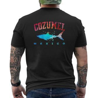 Cozumel Mexico Shark Scuba Diver Snorkel Diving Spring Break Mens Back Print T-shirt - Thegiftio UK