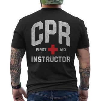 Cpr First Aid Aed Instructor Men's T-shirt Back Print - Monsterry AU