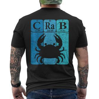 Crab Periodic Table Elements Seafood Crabbing Retro Crabber Men's T-shirt Back Print - Monsterry