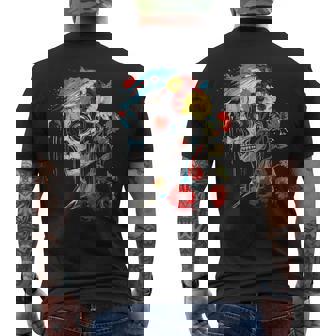 Cráneo Flor Obra De Arte Pintura Colorido Gráfico Flor Camiseta Hombre Estampado Espalda - Regaloses