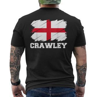 Crawley England City Uk English Flag Men's T-shirt Back Print - Thegiftio UK