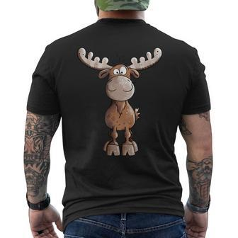 Crazy Elk I Deer Reindeer Fun Animal Motif T-Shirt mit Rückendruck - Seseable