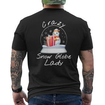 Crazy Snow Globe Lady Collector Xmas Mens Back Print T-shirt - Thegiftio UK