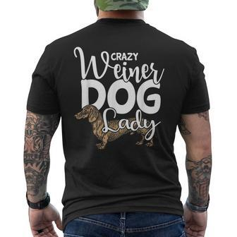 Crazy Weiner Dog Lady Wiener Dog T Mens Back Print T-shirt | Seseable CA