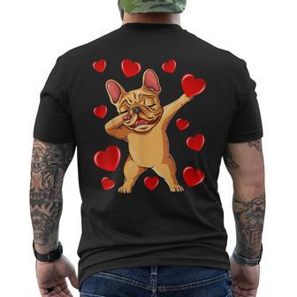 The Cream French Bulldog Dabbing Heart Valentines Day Men's T-shirt Back Print - Monsterry AU