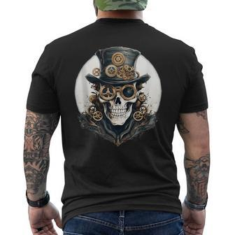 Creepy Steampunk Skulls And Gears Inspiration Graphic Men's T-shirt Back Print - Monsterry DE