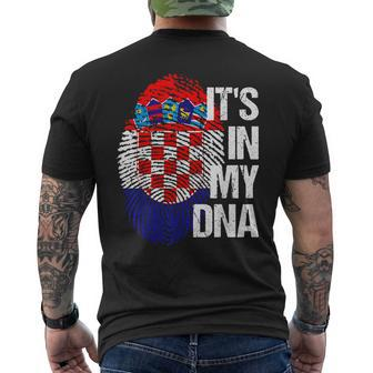 Croatia Hrvatska Flag Home Roots Fingerprint Dna T-Shirt mit Rückendruck - Seseable