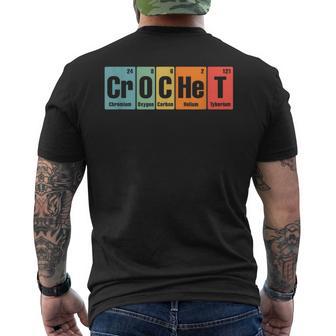 Crochet Periodic Elements Colorful Chemistry Crochet Men's T-shirt Back Print - Monsterry CA