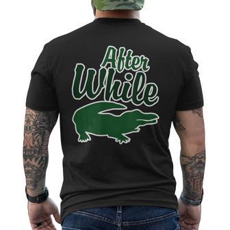 After While Crocodile Retro Men's T-shirt Back Print - Monsterry CA