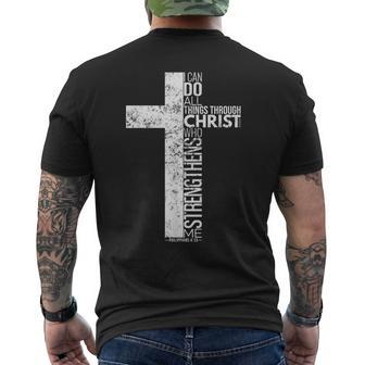 Cross With Philippians 4 Men's T-shirt Back Print - Seseable