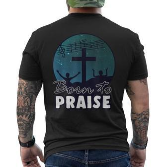 Cross Praise Choir Music Church Singer Jesus Singing Men's T-shirt Back Print - Monsterry DE