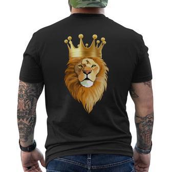 Crown Animal King Lion Men's T-shirt Back Print - Monsterry DE