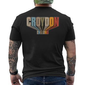 Croydon Greater London Vintage Distressed T Men's T-shirt Back Print - Monsterry AU