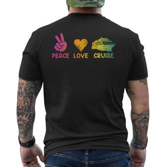 Cruise Ship Peace Love Cruise Men's T-shirt Back Print - Seseable