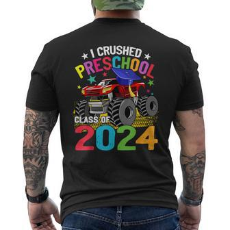 I Crushed Preschool Monster Truck Graduation Class Of 2024 Men's T-shirt Back Print - Seseable