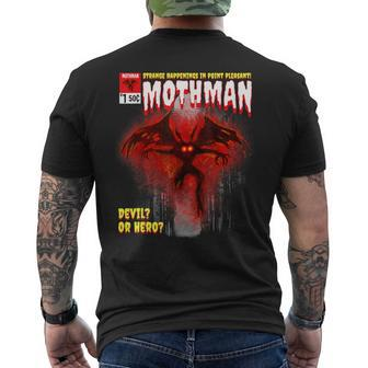 Cryptid Comic Book Style Point Pleasant Wv Mothman Men's T-shirt Back Print - Thegiftio UK