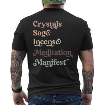 Crystals Sage Incense Meditation Manifest Spirituality Men's T-shirt Back Print - Monsterry DE