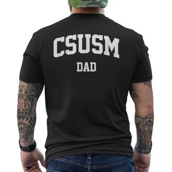 Csusm Dad Athletic Arch College University Alumni Men's T-shirt Back Print - Monsterry