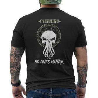 Cthulhu No Lives Matter Viking Apparel Men's T-shirt Back Print - Monsterry