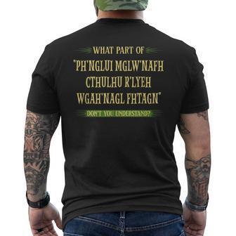 Cthulhu What Part Of Dont You Understand Cosmic Horror Men's T-shirt Back Print - Seseable