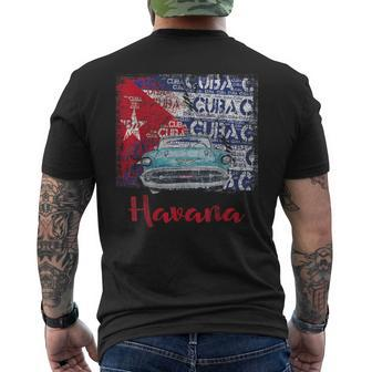 Cuba Havana Cuba Flag Black T-Shirt mit Rückendruck - Seseable