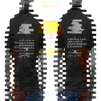 Cultivado Español Con Raíces Colombianas Colombia Camiseta Hombre Estampado Espalda - Regaloses