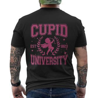 Cupid University Cute Valentine's Day College Love Men's T-shirt Back Print - Monsterry CA