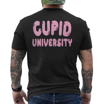Cupid University Pink For Valentine's Day Men's T-shirt Back Print - Monsterry