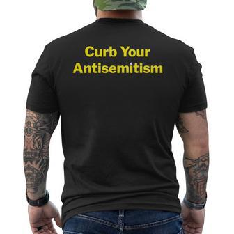 Curb Your Antisemitism Stand Against Hate And Discrimination Men's T-shirt Back Print | Mazezy