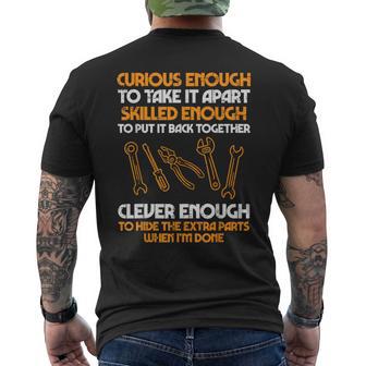 Curious Enough To Take It Apart Car Auto Garage Mechanic Men Men's T-shirt Back Print - Monsterry DE